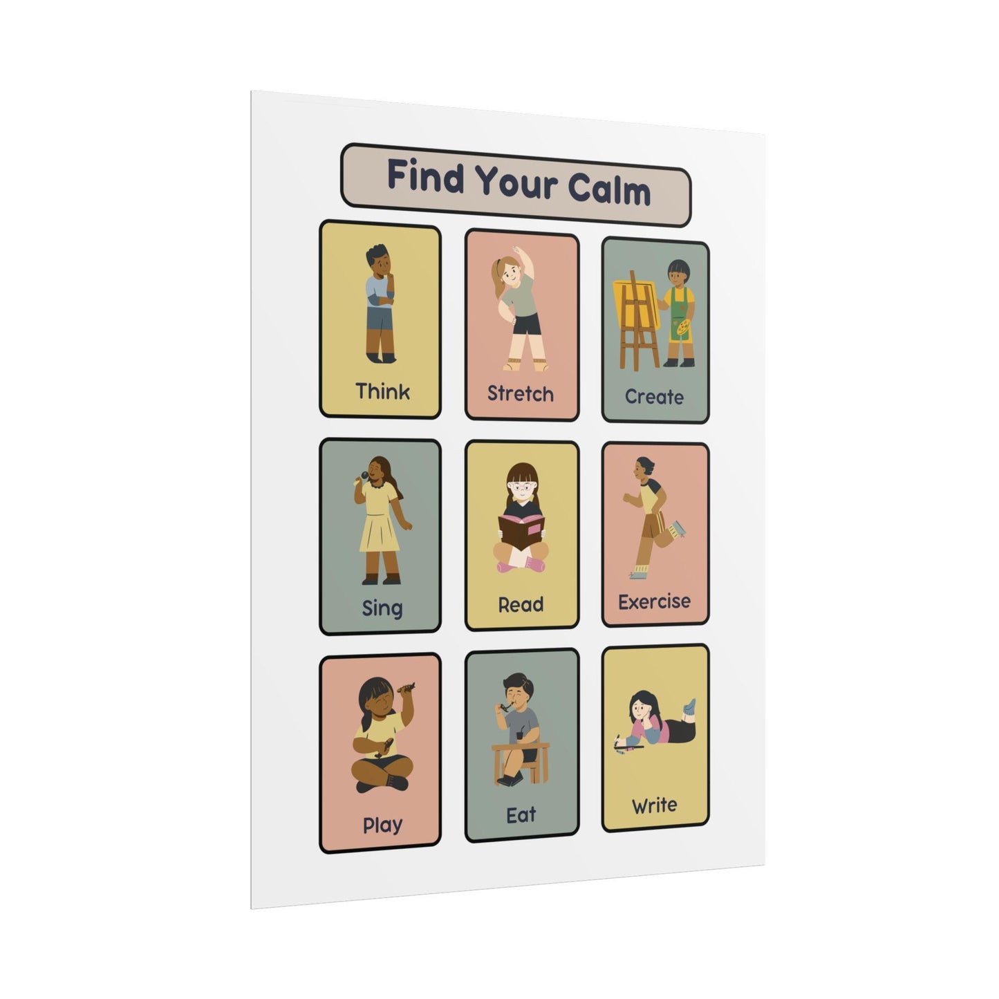 Find Your Calm poster | Relaxation activities wall art, mindfulness print