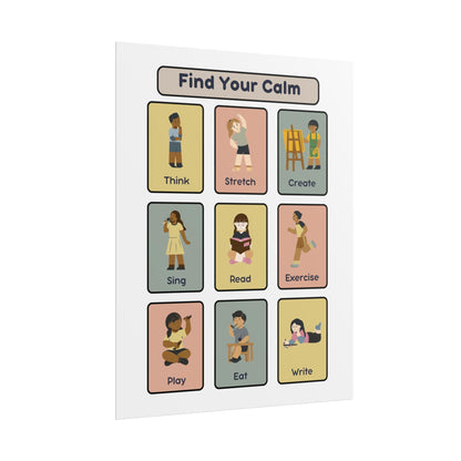 Find Your Calm poster | Relaxation activities wall art, mindfulness print