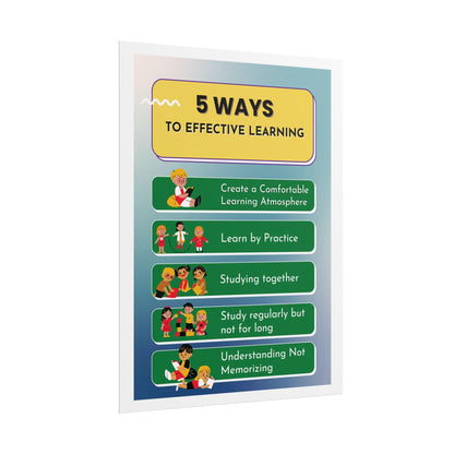 5 Ways to Effective Learning Rolled Poster | Educational Classroom Wall Art