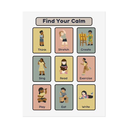 Find Your Calm poster | Relaxation activities wall art, mindfulness print