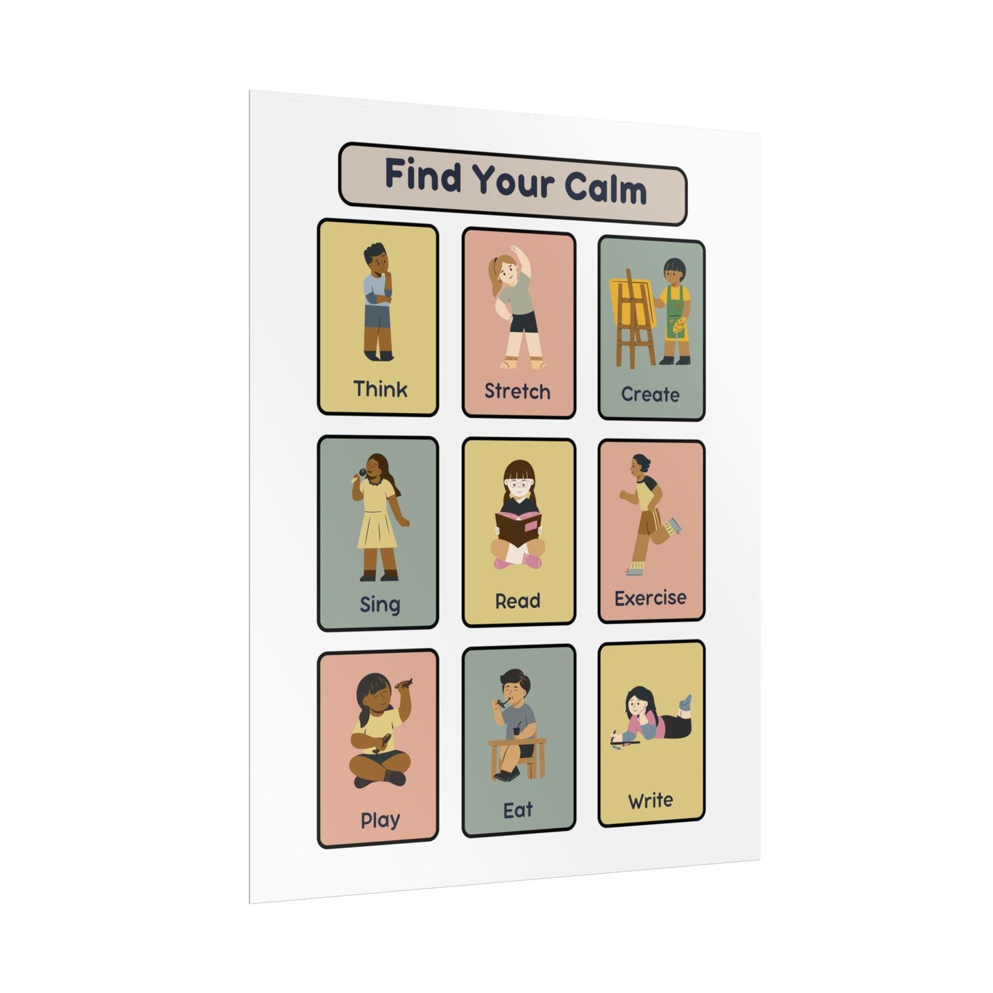Find Your Calm poster | Relaxation activities wall art, mindfulness print