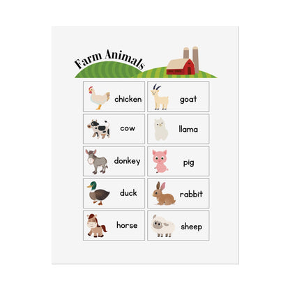 Farm Animals poster | Rolled Posters, educational nursery wall art