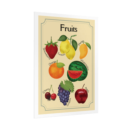 Vintage Fruit Illustration Rolled Poster | Botanical Kitchen Wall Art  | Rolled Poster Is A Warm, Vintage-Style Fruit Illustration