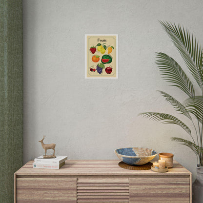 Vintage Fruit Illustration Rolled Poster | Botanical Kitchen Wall Art  | Rolled Poster Is A Warm, Vintage-Style Fruit Illustration