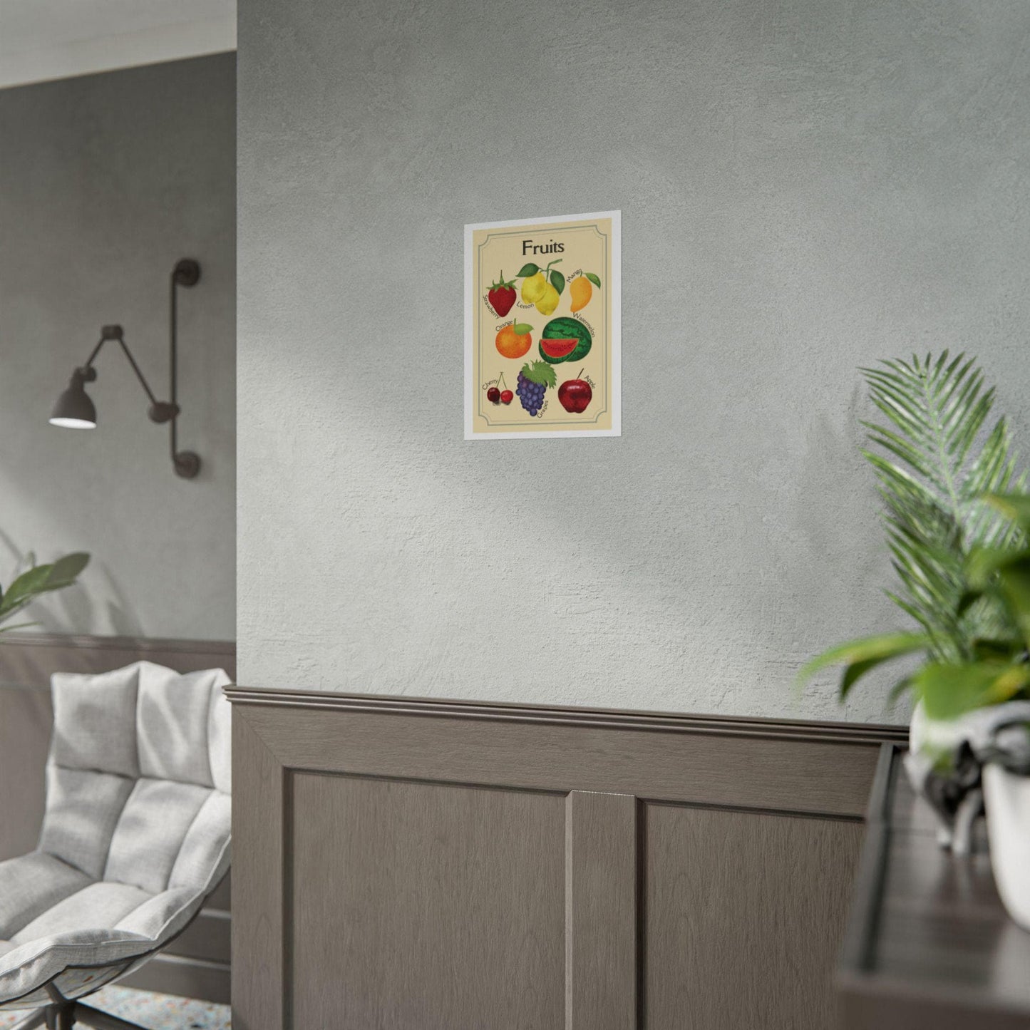 Vintage Fruit Illustration Rolled Poster | Botanical Kitchen Wall Art  | Rolled Poster Is A Warm, Vintage-Style Fruit Illustration