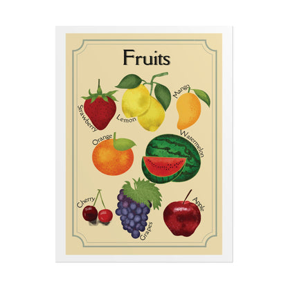 Vintage Fruit Illustration Rolled Poster | Botanical Kitchen Wall Art  | Rolled Poster Is A Warm, Vintage-Style Fruit Illustration