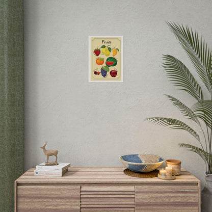 Vintage Fruit Illustration Rolled Poster | Botanical Kitchen Wall Art  | Rolled Poster Is A Warm, Vintage-Style Fruit Illustration