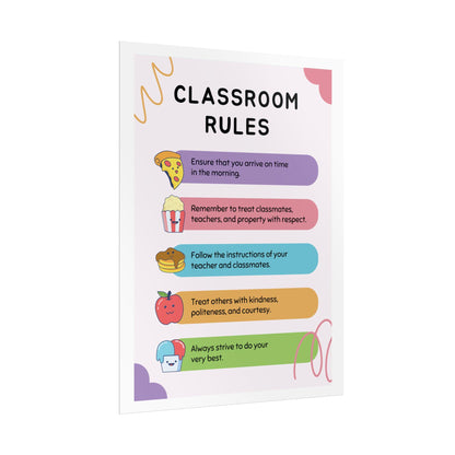 Classroom Rules Poster Rolled Posters | School Wall Decor, Elementary Classroom Print | Classroom-Ready Rolled Posters