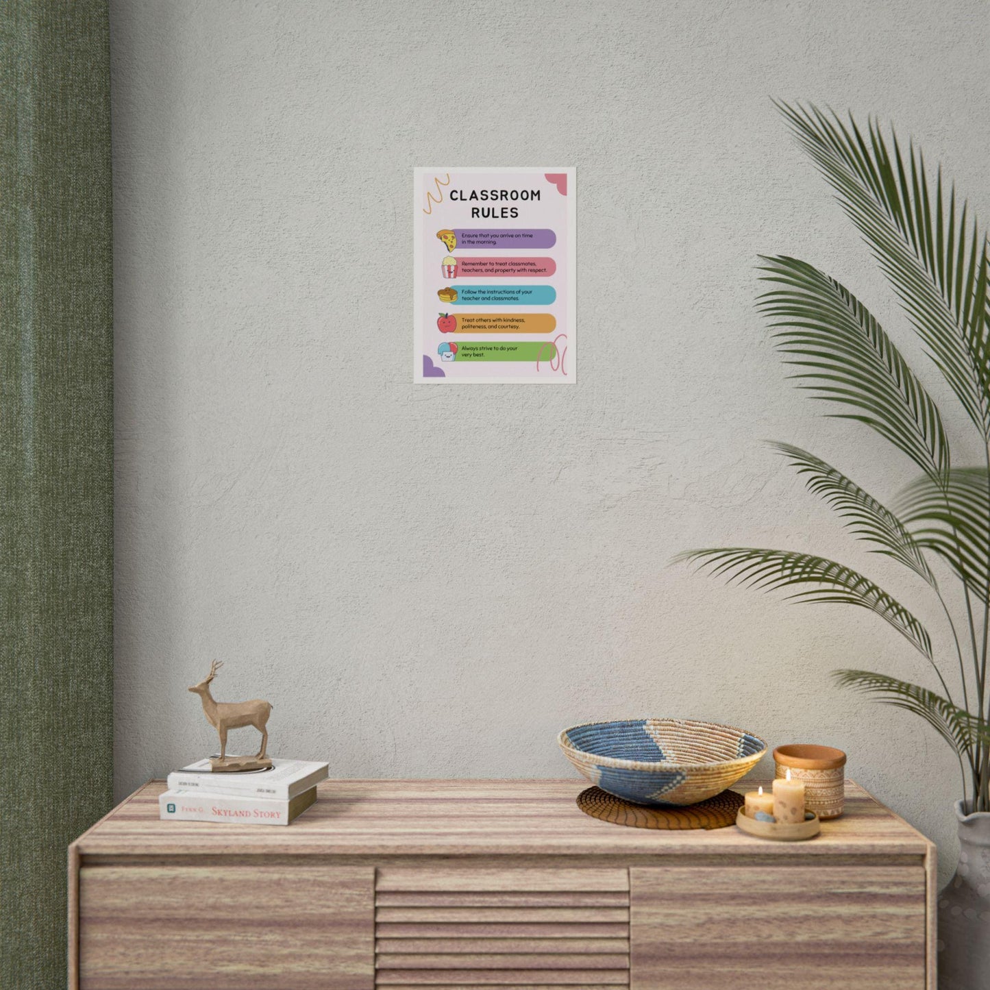 Classroom Rules Poster Rolled Posters | School Wall Decor, Elementary Classroom Print | Classroom-Ready Rolled Posters