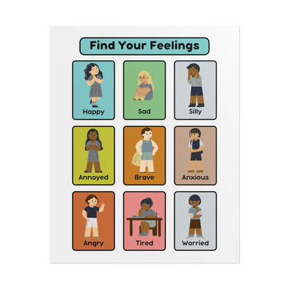 Find Your Feelings Rolled Poster | Emotions Chart for Kids, Classroom Wall | Poster That Helps Kids Name And Notice Their Emotions