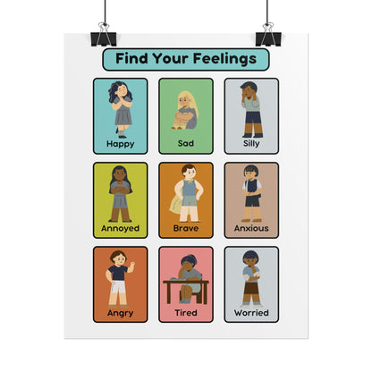 Find Your Feelings Rolled Poster | Emotions Chart for Kids, Classroom Wall | Poster That Helps Kids Name And Notice Their Emotions