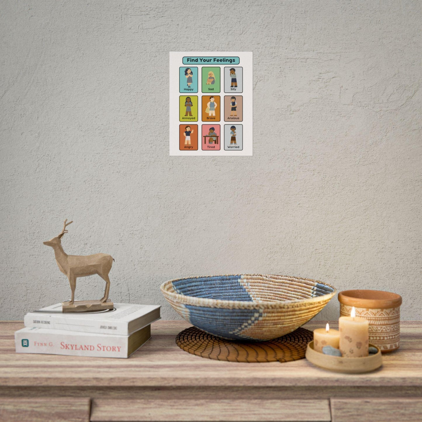 Find Your Feelings Rolled Poster | Emotions Chart for Kids, Classroom Wall | Poster That Helps Kids Name And Notice Their Emotions