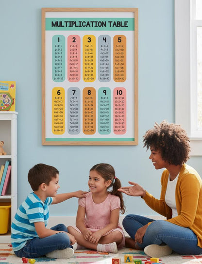 Multiplication Table Rolled Posters | Educational Classroom Math Chart |