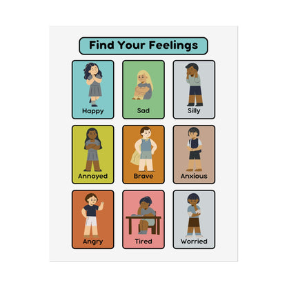 Find Your Feelings Rolled Poster | Emotions Chart for Kids, Classroom Wall | Poster That Helps Kids Name And Notice Their Emotions