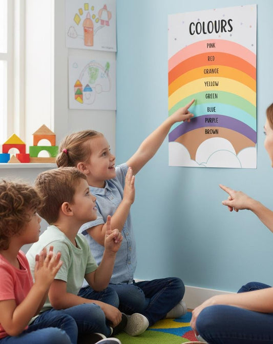 Rainbow Colours Poster rolled poster | Educational nursery wall art | Bright, Playful Educational Poster