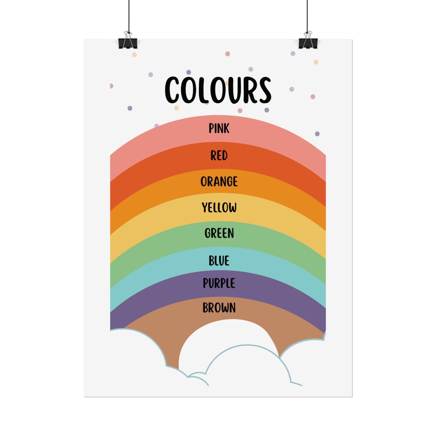 Rainbow Colours Poster rolled poster | Educational nursery wall art | Bright, Playful Educational Poster