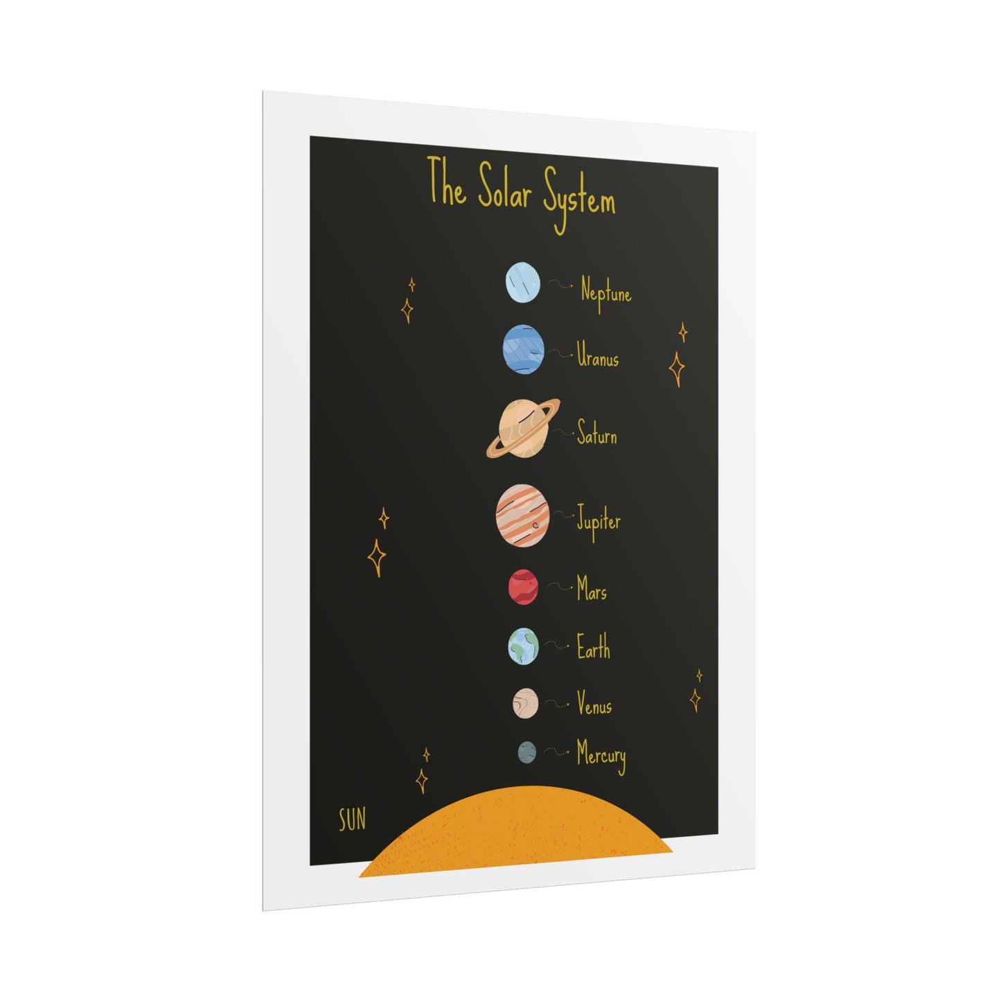 Solar System planets poster Rolled Posters | Space nursery wall art | Poster That Turns A Wall Into A Night-Sky Discovery