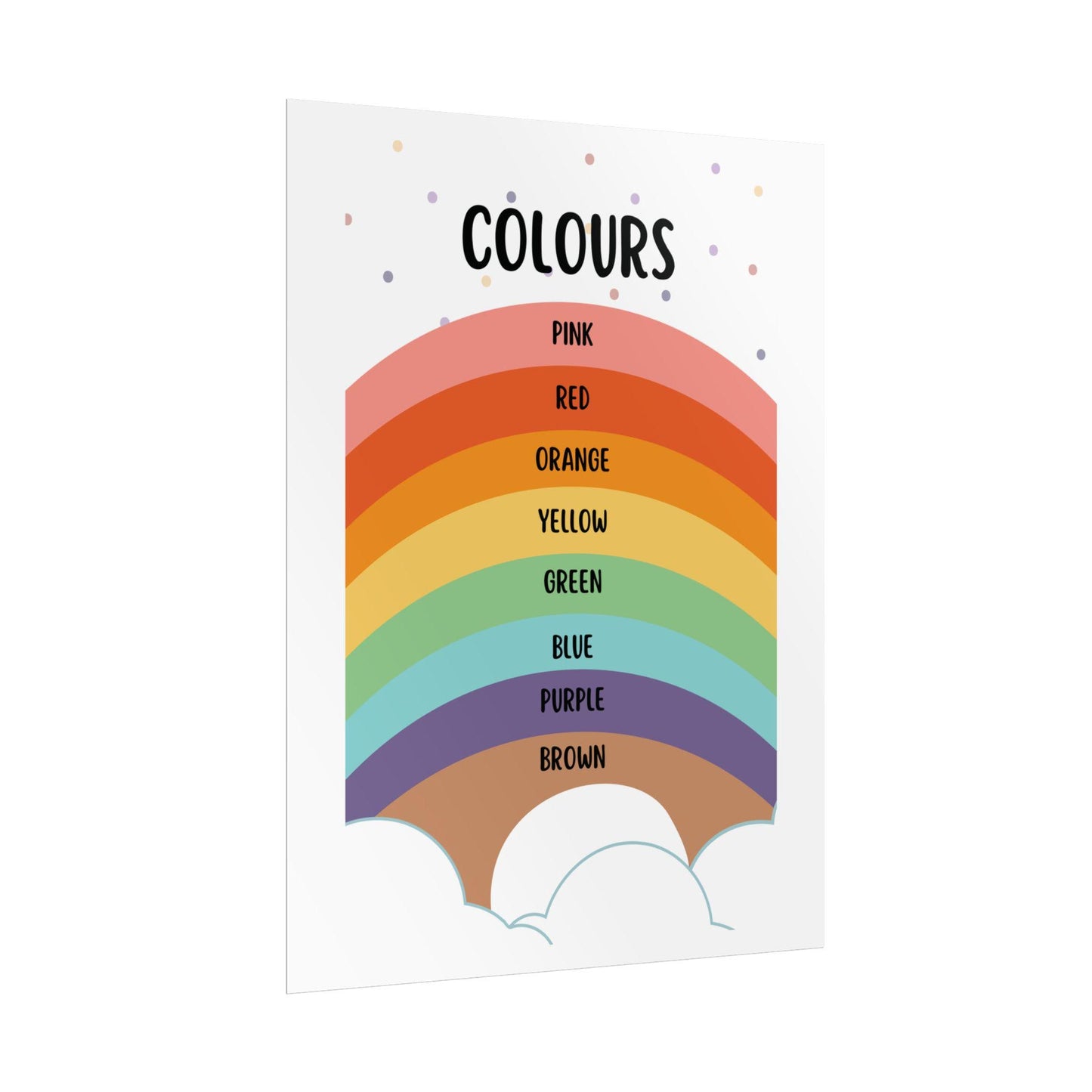 Rainbow Colours Poster rolled poster | Educational nursery wall art | Bright, Playful Educational Poster