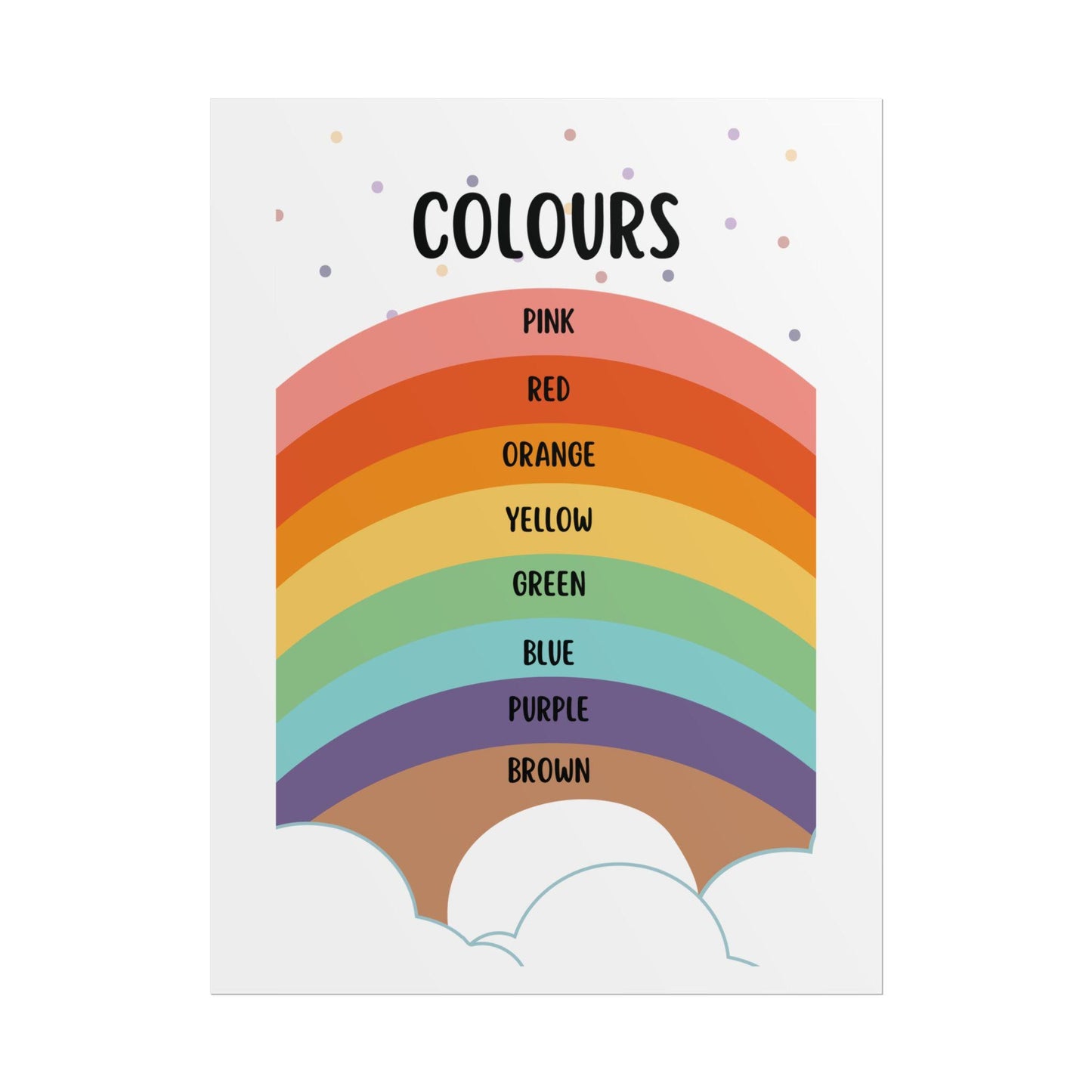 Rainbow Colours Poster rolled poster | Educational nursery wall art | Bright, Playful Educational Poster