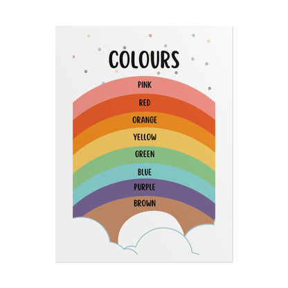 Rainbow Colours Poster rolled poster | Educational nursery wall art | Bright, Playful Educational Poster