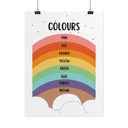 Rainbow Colours Poster rolled poster | Educational nursery wall art | Bright, Playful Educational Poster