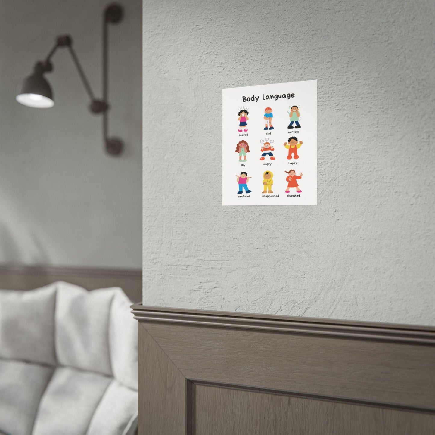 Body Language emotions chart Rolled Poster | kids classroom visual | Rolled Poster Brings Playful Anatomy of Emotion