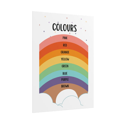 Rainbow Colours Poster rolled poster | Educational nursery wall art | Bright, Playful Educational Poster