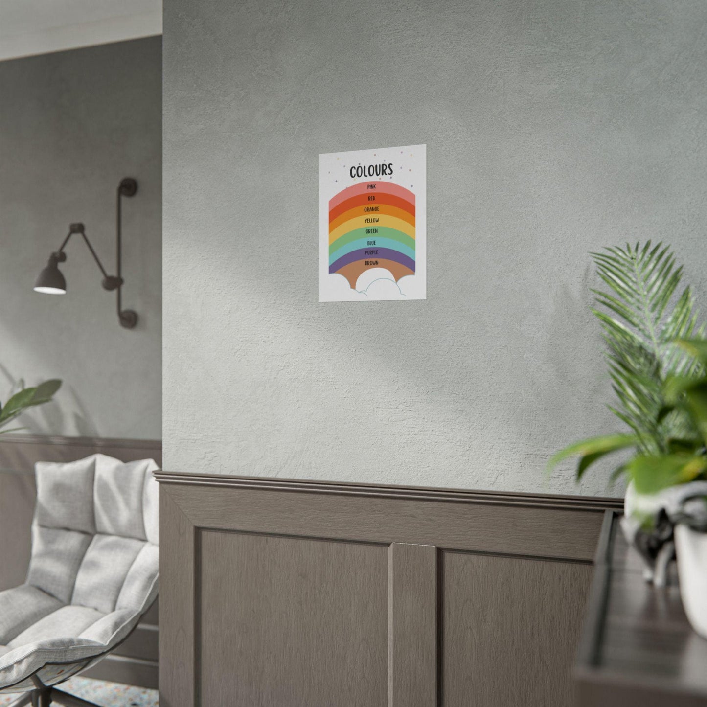 Rainbow Colours Poster rolled poster | Educational nursery wall art | Bright, Playful Educational Poster
