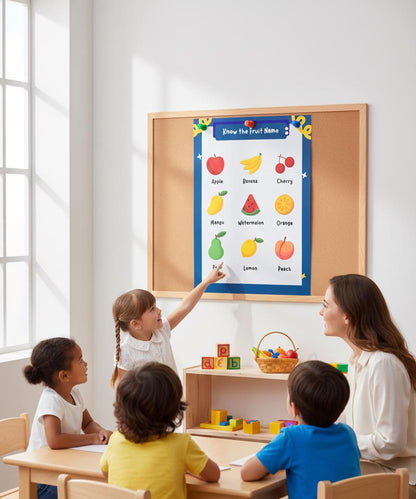 Fruit Name Chart Rolled Poster | Educational Fruit Poster | Educational Posters - To Help Young Learners Recognize Common Fruits By Name