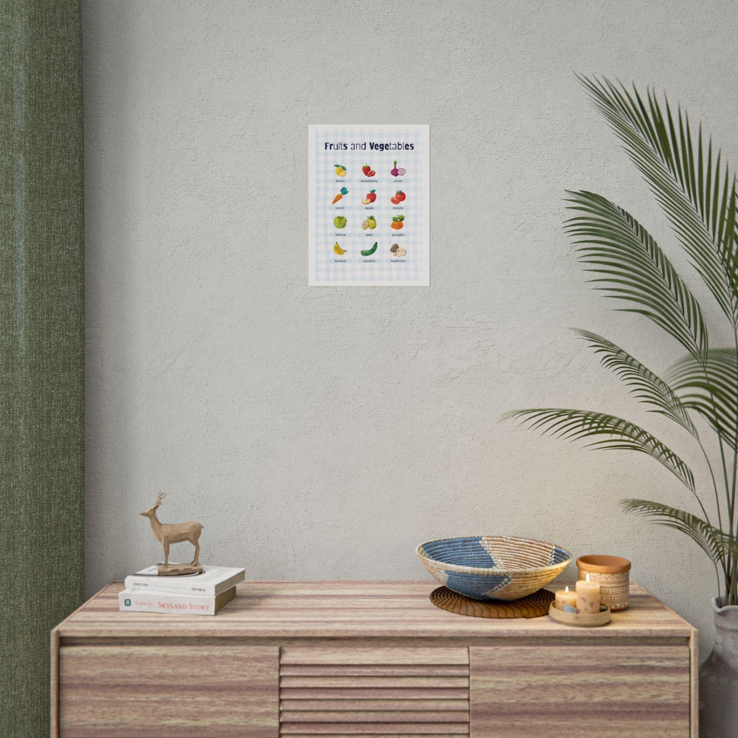 Fruits and Vegetables educational poster Rolled Posters | Kids kitchen wall art | Bright, Charming Rolled Posters