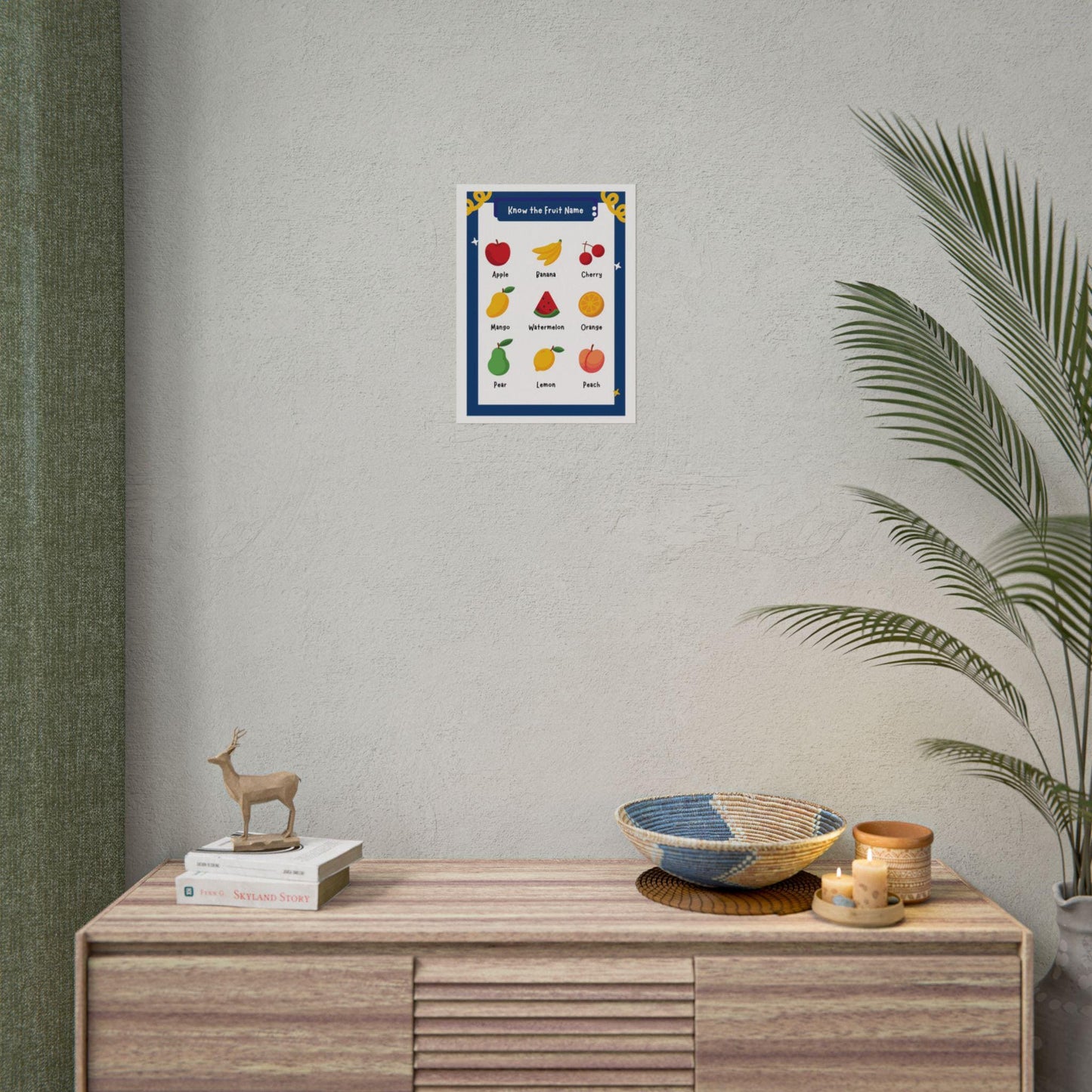 Fruit Name Chart Rolled Poster | Educational Fruit Poster | Educational Posters - To Help Young Learners Recognize Common Fruits By Name