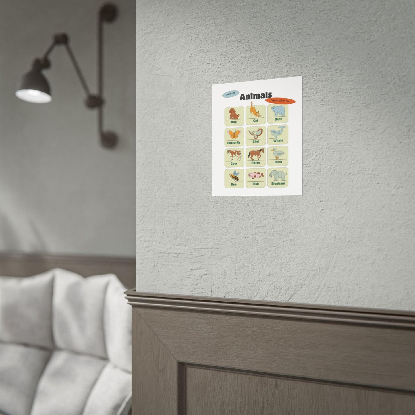 Animals Chart Rolled Posters | Educational Nursery Wall Art | A Rolled Poster That Brings A Educational Touch To A Child Room , Homeschool