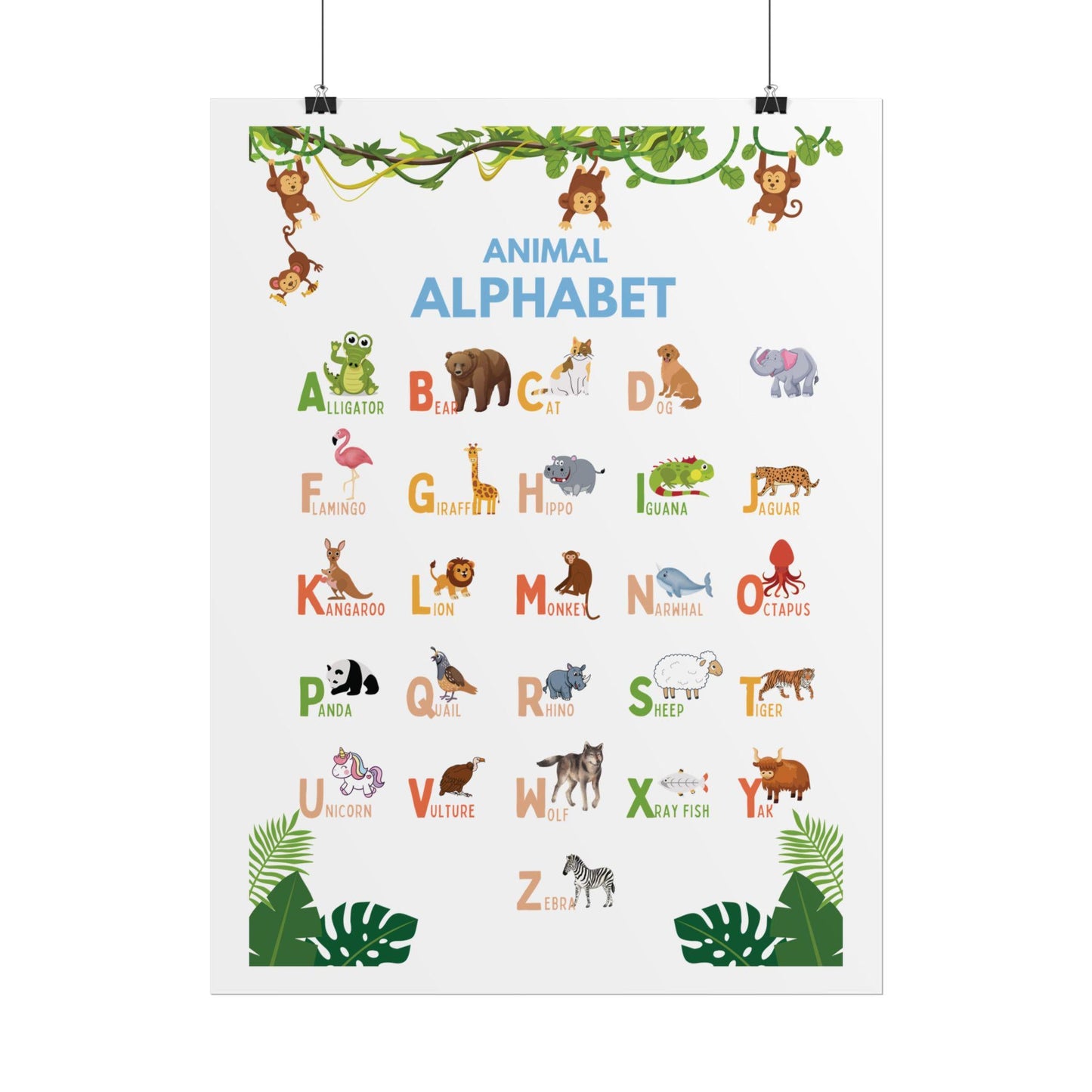 Nursery Wall Art, Kids Educational Chart | Poster Brings A Educational Spark To A Child Room, Classroom, or Daycare