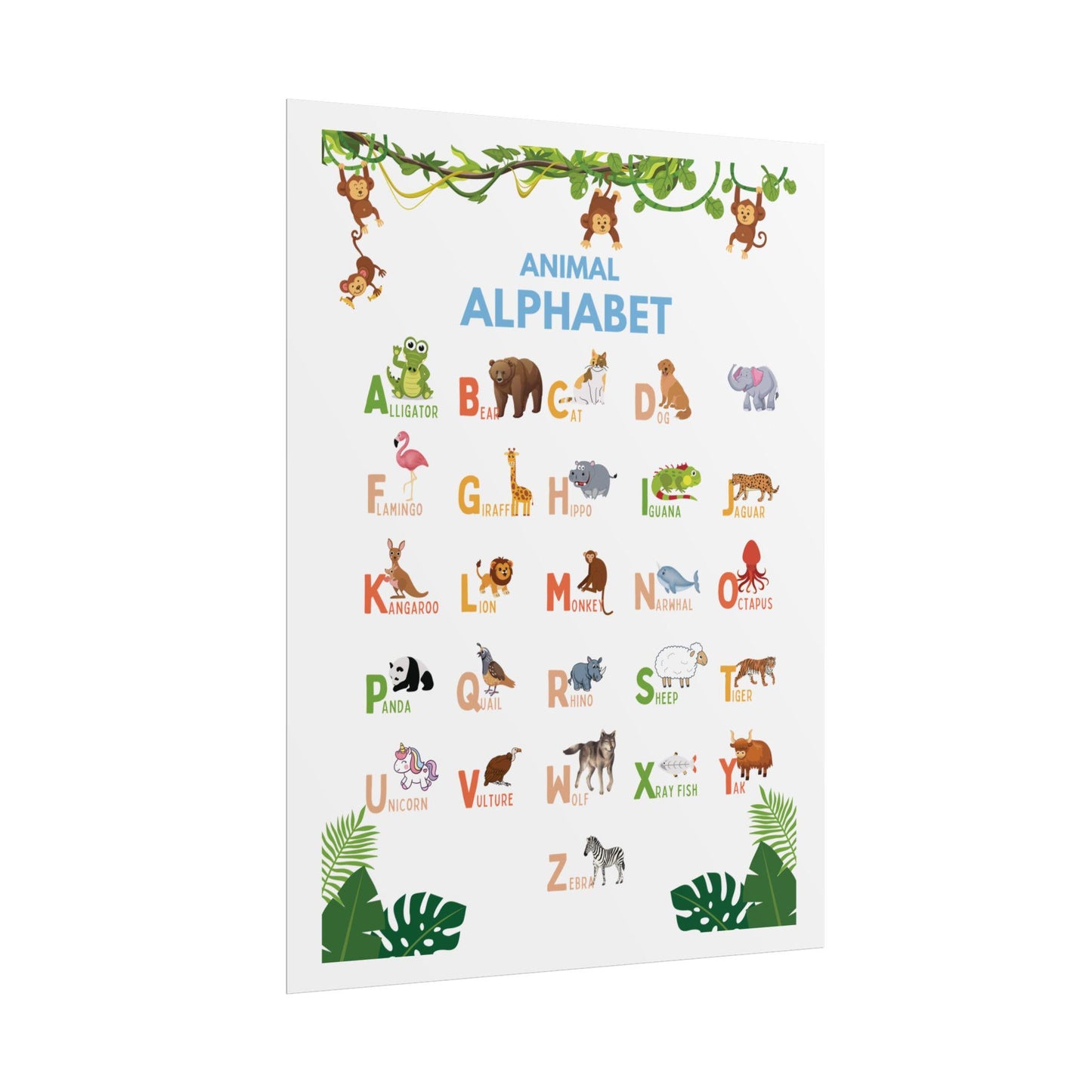 Nursery Wall Art, Kids Educational Chart | Poster Brings A Educational Spark To A Child Room, Classroom, or Daycare