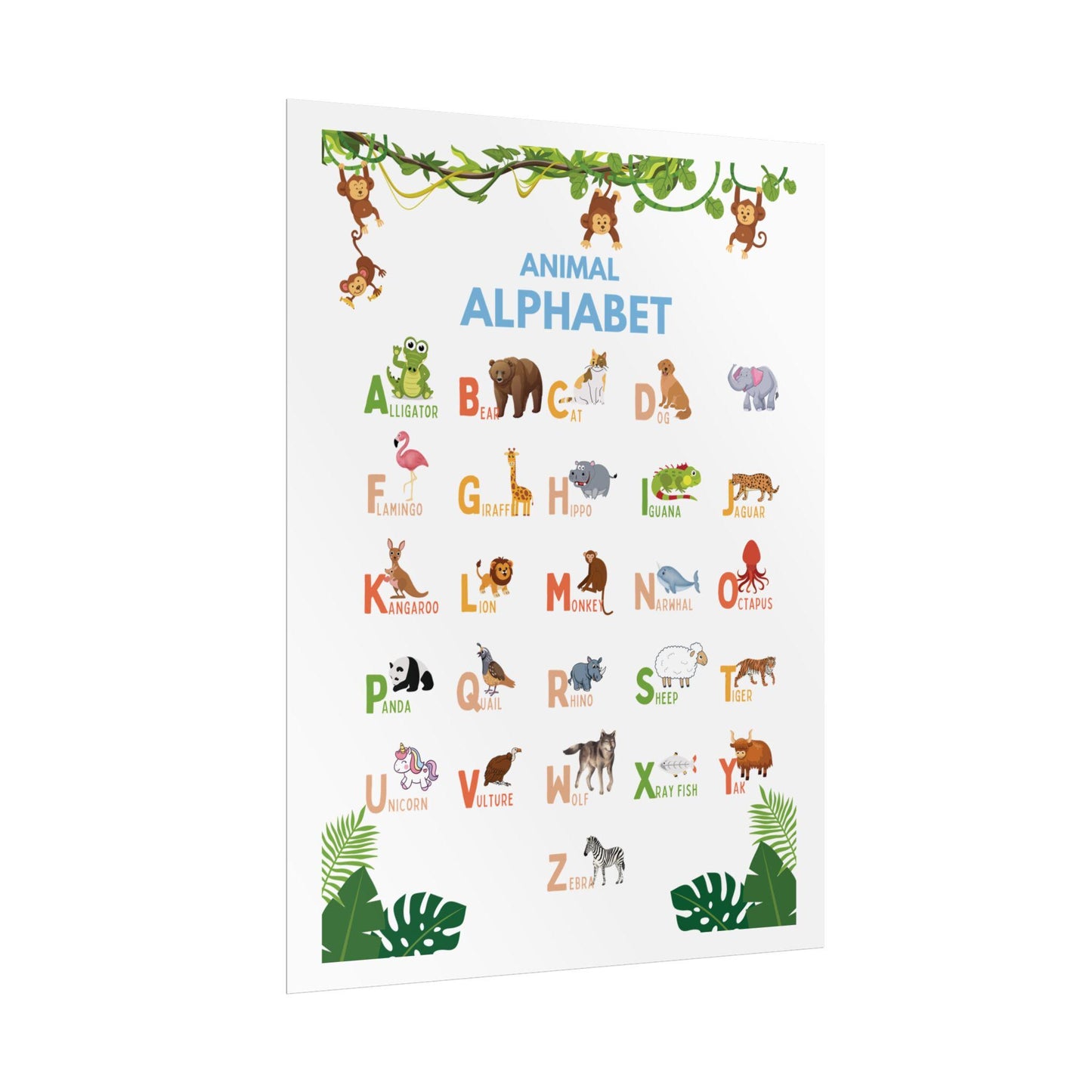 Nursery Wall Art, Kids Educational Chart | Poster Brings A Educational Spark To A Child Room, Classroom, or Daycare