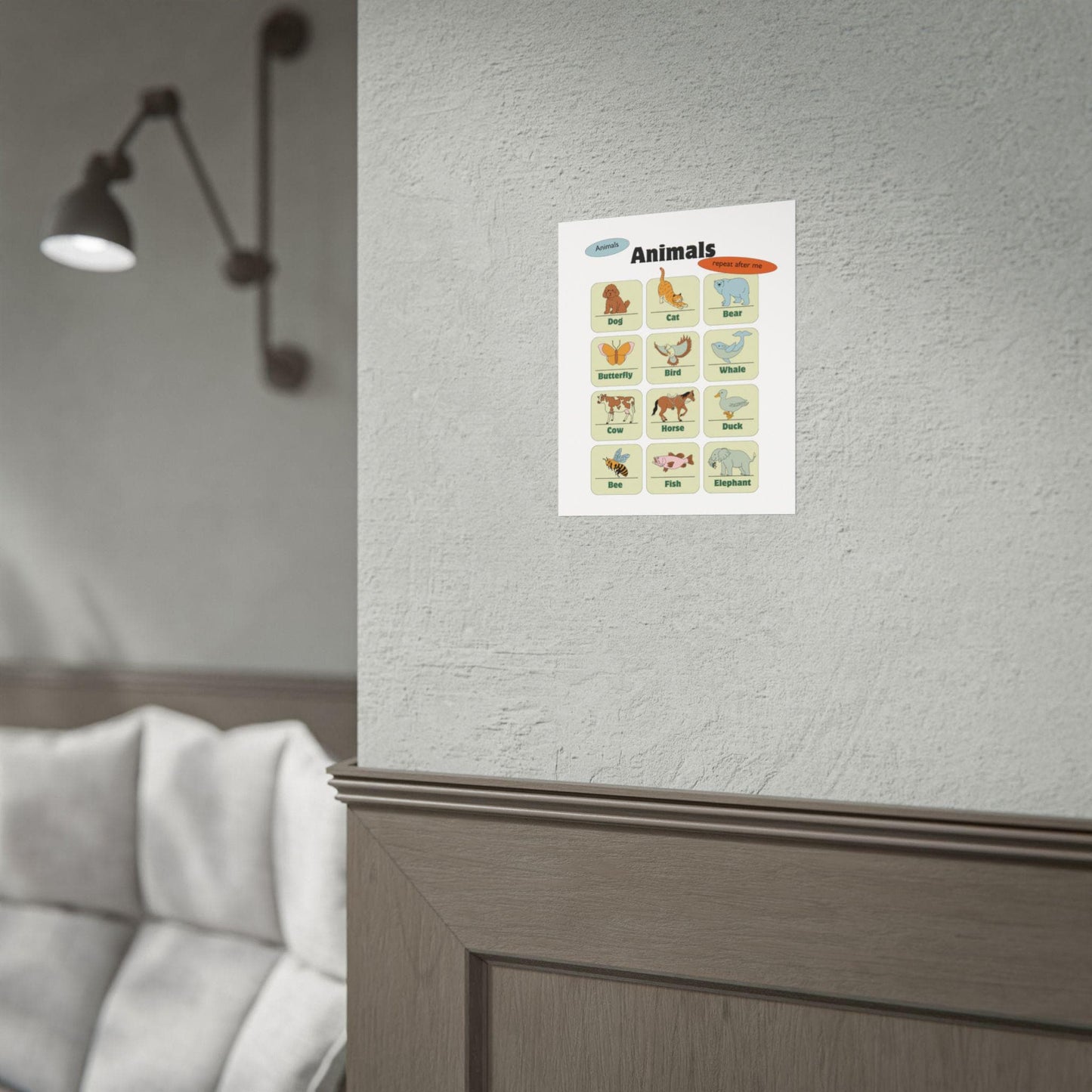 Animals Chart Rolled Posters | Educational Nursery Wall Art | A Rolled Poster That Brings A Educational Touch To A Child Room , Homeschool