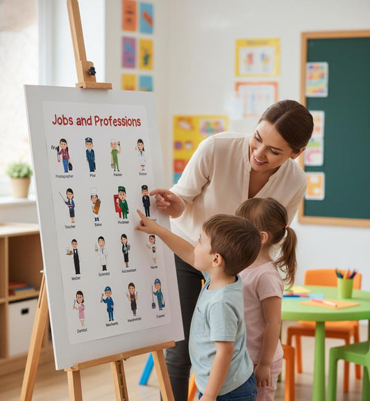 Jobs and Professions Rolled Poster | Educational Classroom Wall Art | Bright, Playful Rolled Posters That Celebrate Jobs And Professions