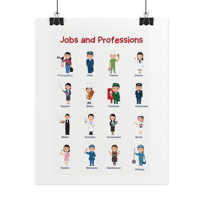 Jobs and Professions Rolled Poster | Educational Classroom Wall Art | Bright, Playful Rolled Posters That Celebrate Jobs And Professions
