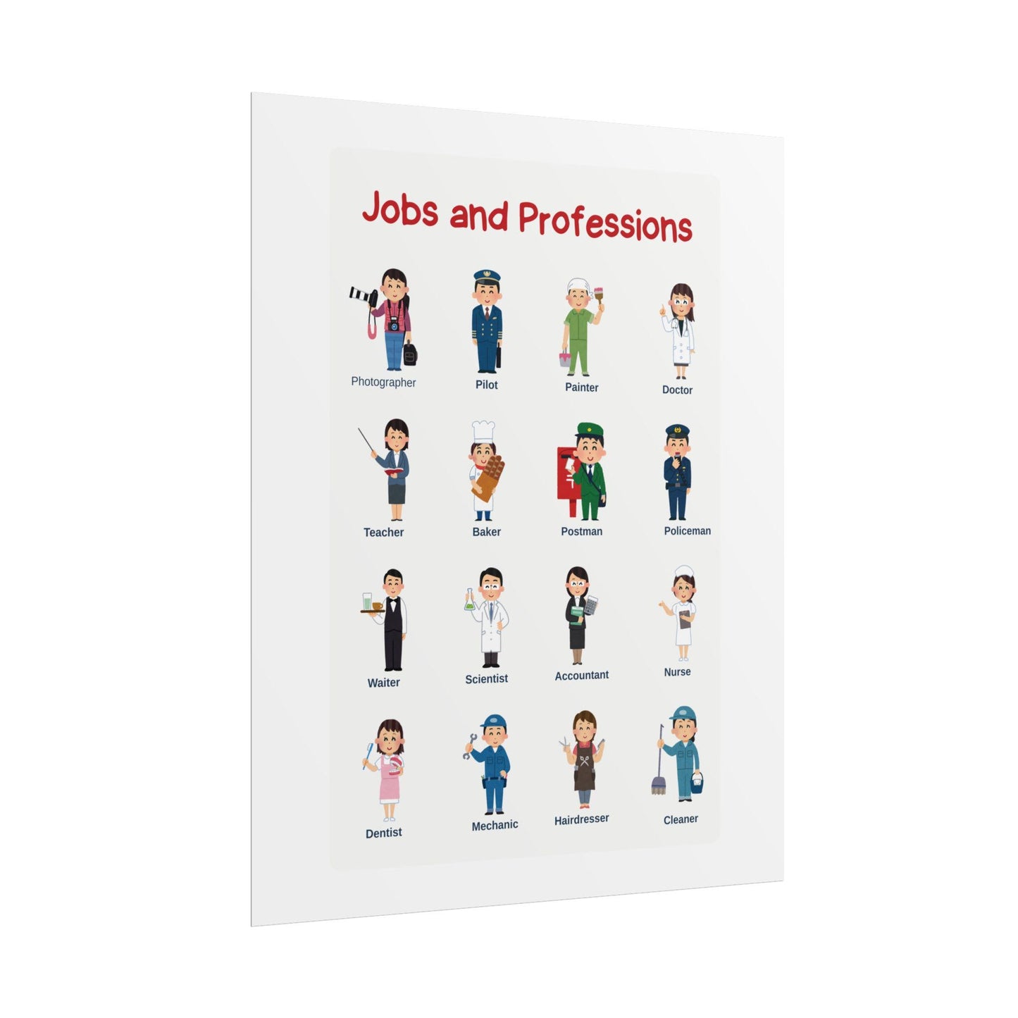 Jobs and Professions Rolled Poster | Educational Classroom Wall Art | Bright, Playful Rolled Posters That Celebrate Jobs And Professions