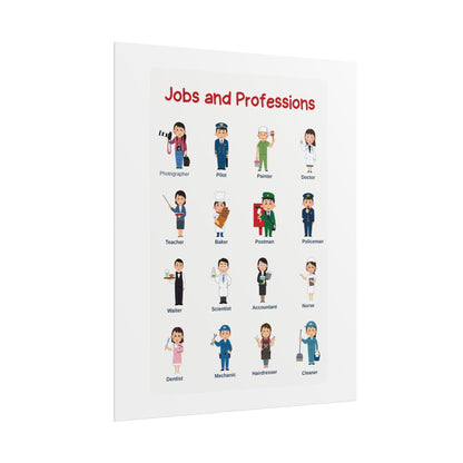 Jobs and Professions Rolled Poster | Educational Classroom Wall Art | Bright, Playful Rolled Posters That Celebrate Jobs And Professions