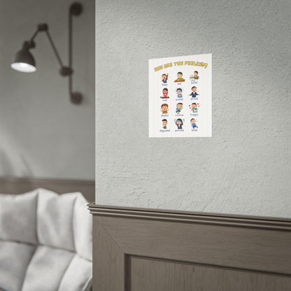 How Are You Feeling? Emotions Chart Rolled Poster | Kids Classroom Poster | Cheerful Grid of Expressive Characters Labeled With Emotions