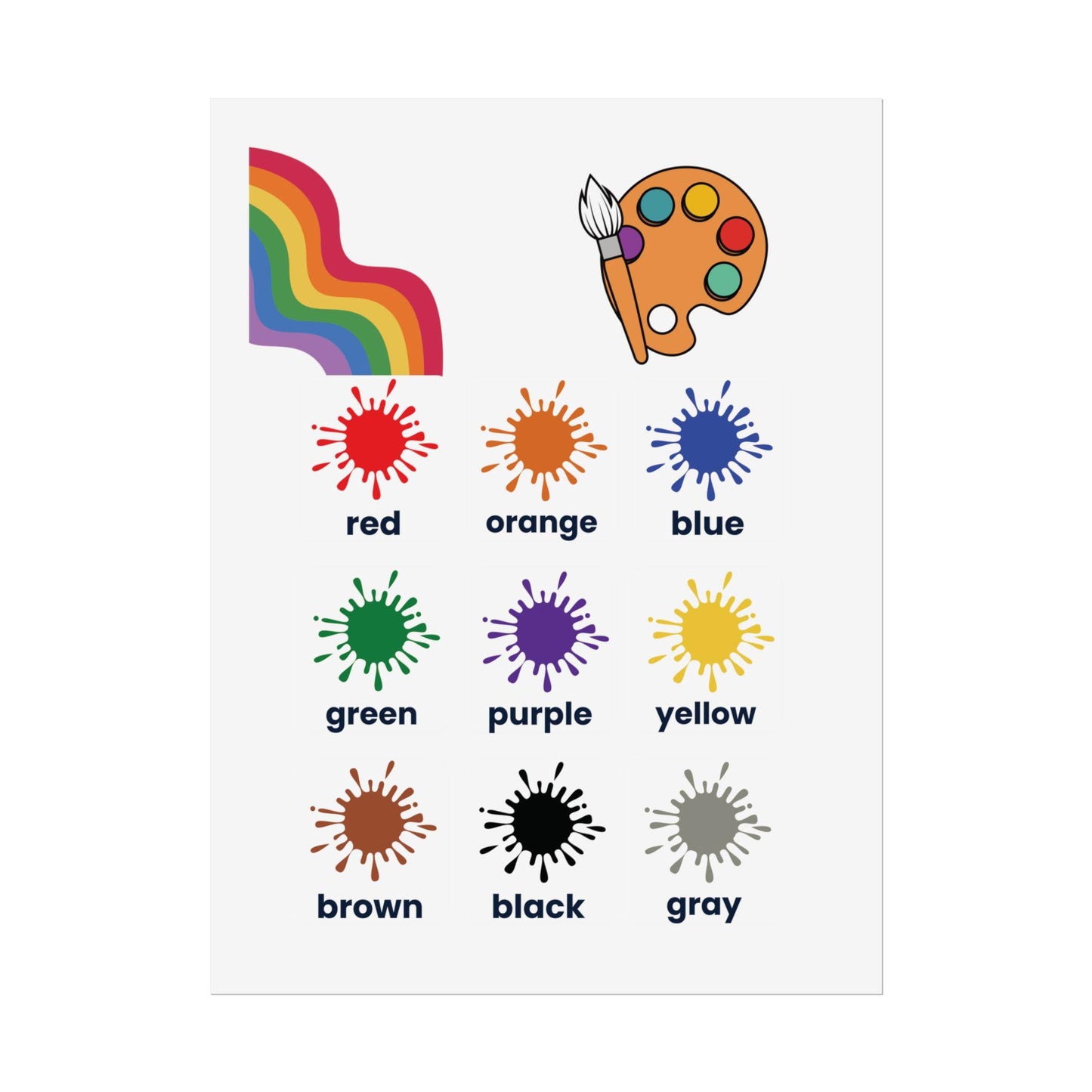 Color Splash Chart poster | Rolled Posters | Artful Chart