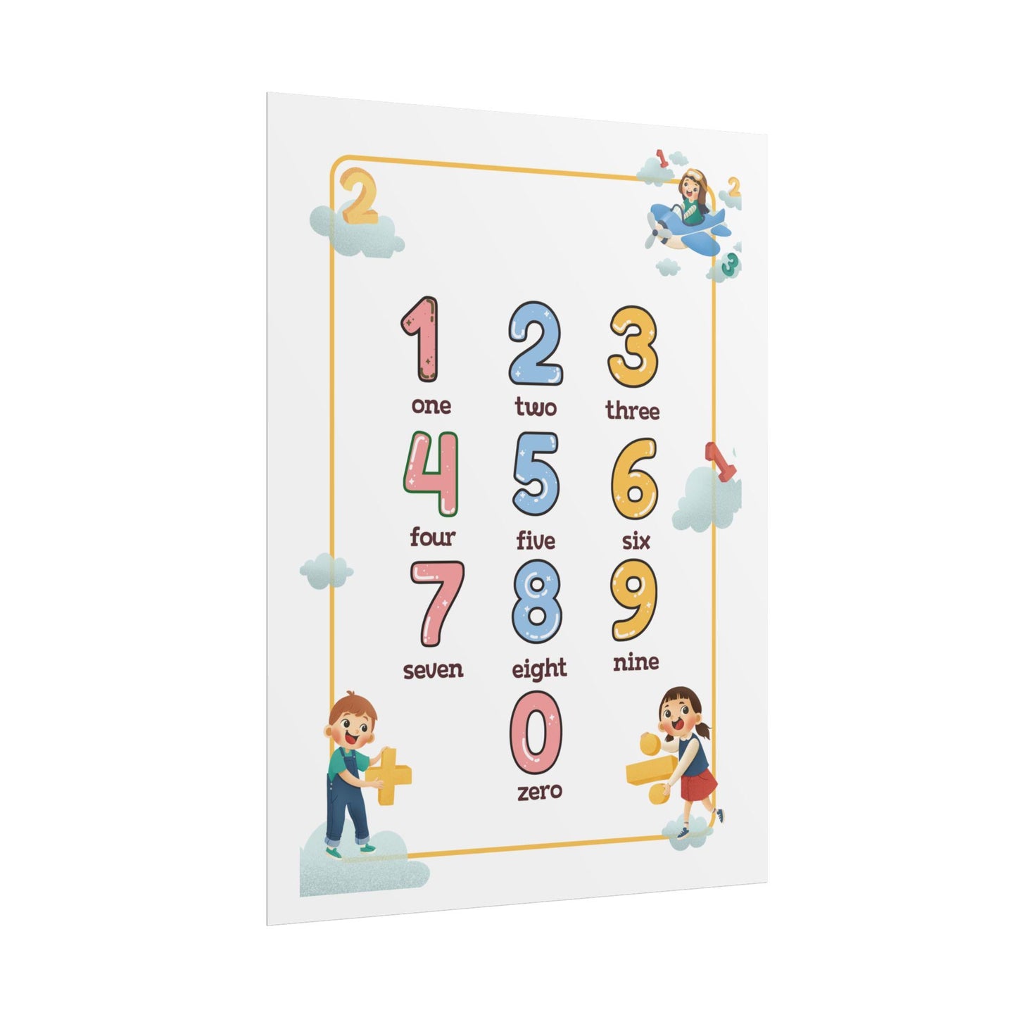 Number Chart Poster 0-9 Rolled Posters | Nursery Classroom Wall Art | Bright, Playful Number Chart
