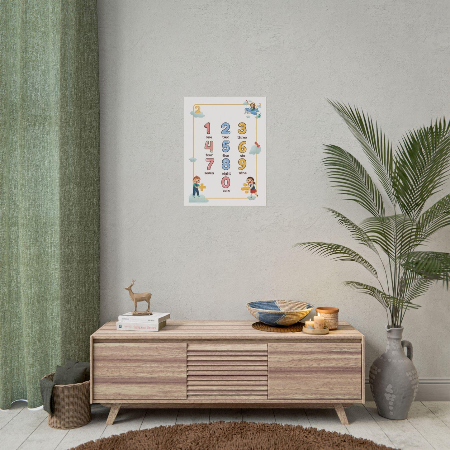 Number Chart Poster 0-9 Rolled Posters | Nursery Classroom Wall Art | Bright, Playful Number Chart