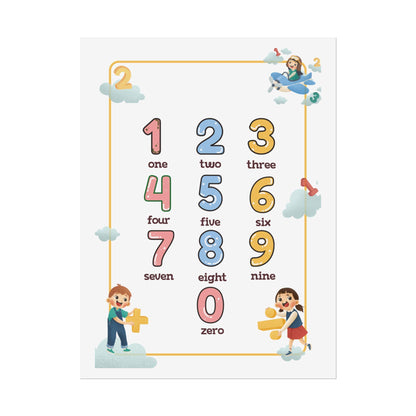 Number Chart Poster 0-9 Rolled Posters | Nursery Classroom Wall Art | Bright, Playful Number Chart