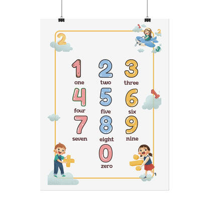 Number Chart Poster 0-9 Rolled Posters | Nursery Classroom Wall Art | Bright, Playful Number Chart