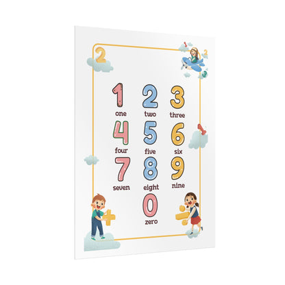 Number Chart Poster 0-9 Rolled Posters | Nursery Classroom Wall Art | Bright, Playful Number Chart