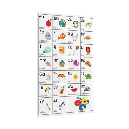Alphabet Poster Rolled Posters | ABC Classroom Chart, Kids Educational Wall Art