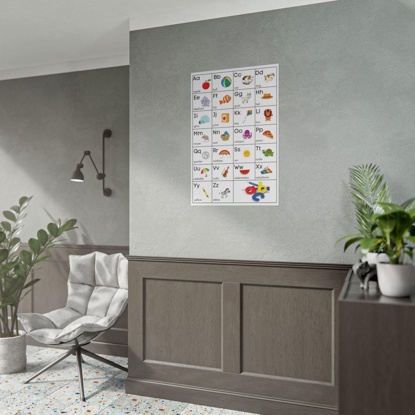 Alphabet Poster Rolled Posters | ABC Classroom Chart, Kids Educational Wall Art