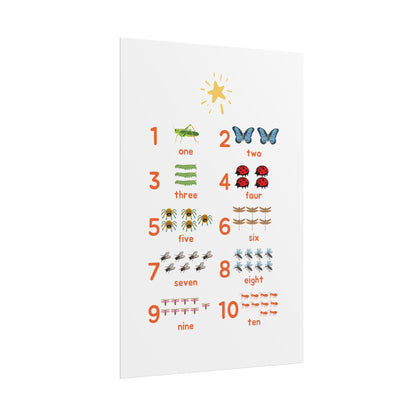Counting Bugs Rolled Posters | Kids Number Chart Poster, Insect Illustration | Bright, Playful Rolled Posters